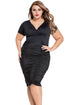 Sexy Black Pleated Curvaceous Midi Dress